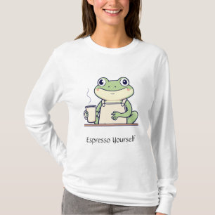Cute Espresso Yourself Frog Women's Shirt