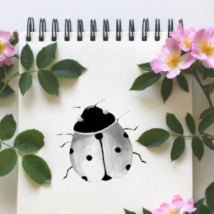 Cute Etched Ladybug Wooden Art Rubber Stamp