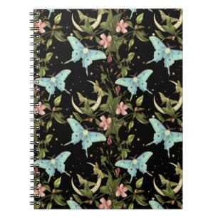 Cute Ethereal Witchy Moth Moon Notebook
