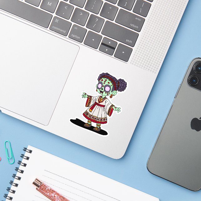 Cute Ethiopian Zombie (Laptop w/ iPhone)