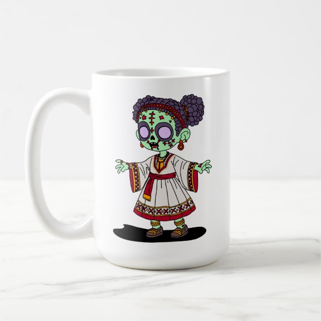 Cute Ethiopian Zombie Coffee Mug (Left)