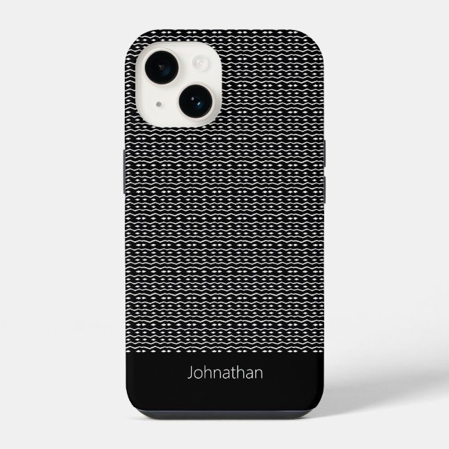 Cute Ethnic Black and White Pattern iPhone Case (Back)