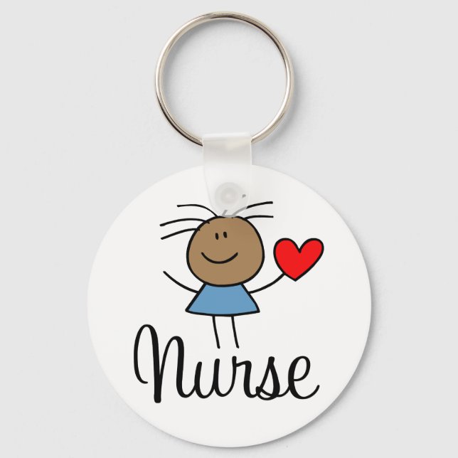 Cute Ethnic Nurse Keychain (Front)