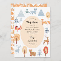 Cute Ethnic Style Woodland Animals Baby Shower