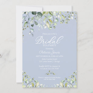 Cute Eucalyptus Greenery Bridal Tea Party Invitati Invitation