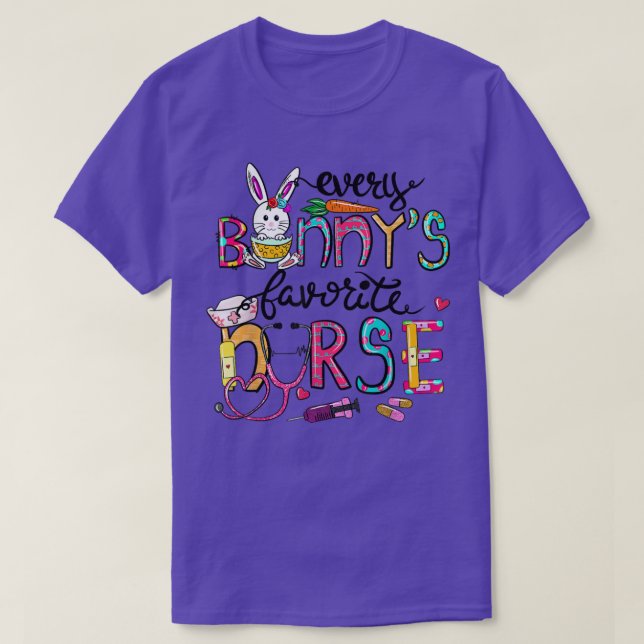 Cute Every Bunnys Is Favorite Nurse Cute Bunnies E T-Shirt (Design Front)