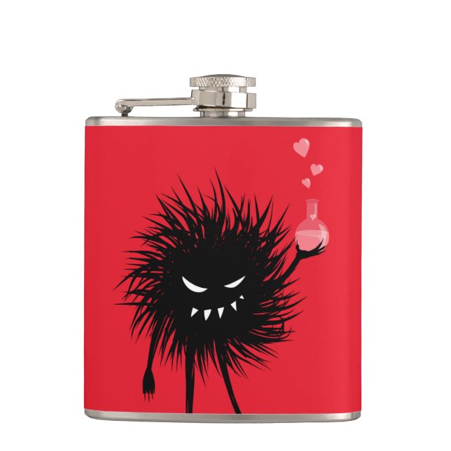 Cute Evil Character Love Potion Hip Flask (Front)