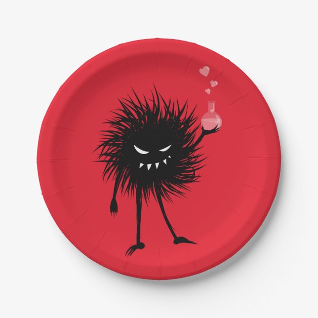 Cute Evil Character Love Potion Paper Plate (Front)