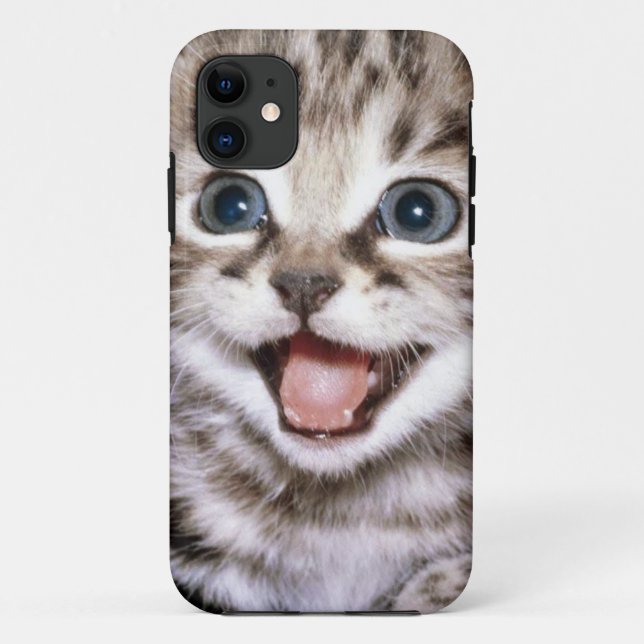Cute Excited Kitten IPhone Case (Back)