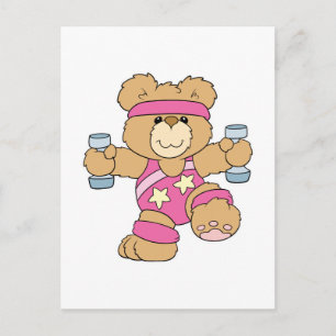 Cute Exercise Fitness bear Postcard
