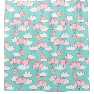 Cute Exotic Christmas Animals Shower Curtain