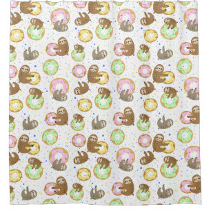 Cute Exotic Christmas Animals Shower Curtain