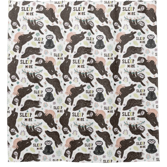 Cute Exotic Christmas Animals Shower Curtain (Front)