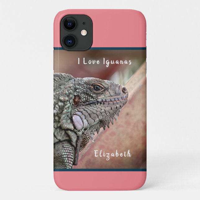 Cute Exotic Reptile Iguana Pet  Animal  Case-Mate iPhone Case (Back)
