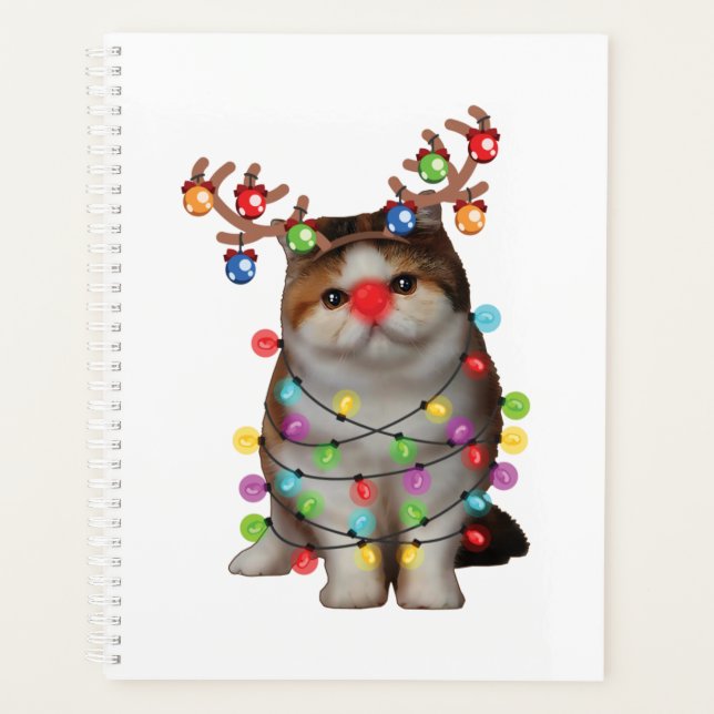 Cute Exotic Shorthair Cat Funny Xmas Holiday Gift Planner (Front)