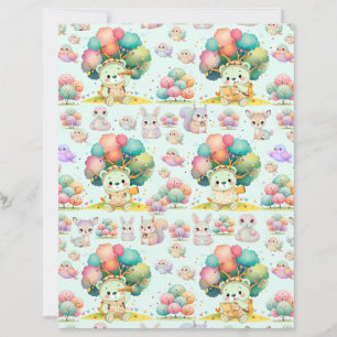 Cute Explorer Bear and Woodland Animals Pattern