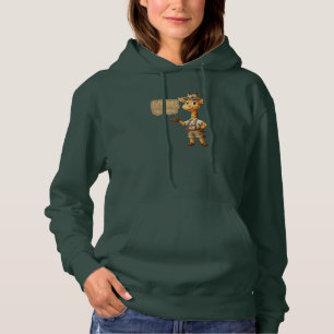 Cute Explorer Giraffe on safari Hoodie