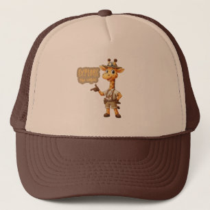 Cute Explorer Giraffe on safari Trucker Hat