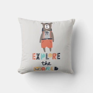 Cute Exploring Bear Cushion