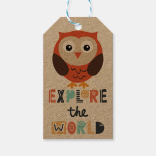 Cute Exploring Owl Gift Tags