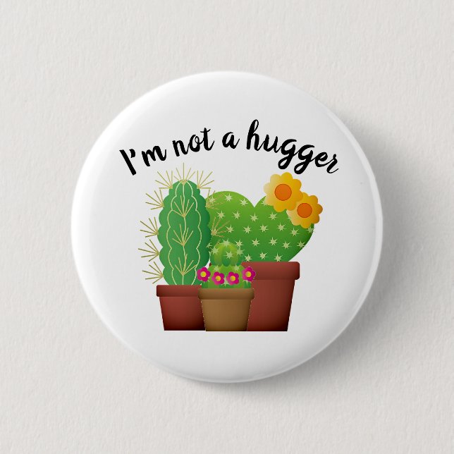 Cute Expression Cactus / Succulent Button (Front)