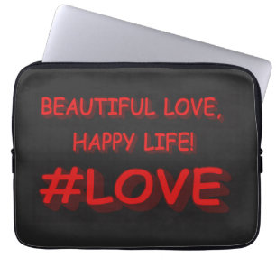 Cute Expression Design "BEAUTIFUL LOVE". Buy Now Laptop Sleeve