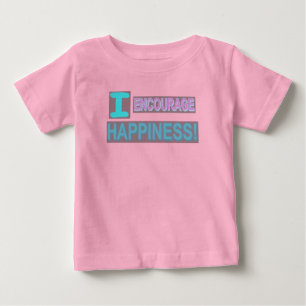 Cute Expression Design "Encourage Happiness". Buy Baby T-Shirt