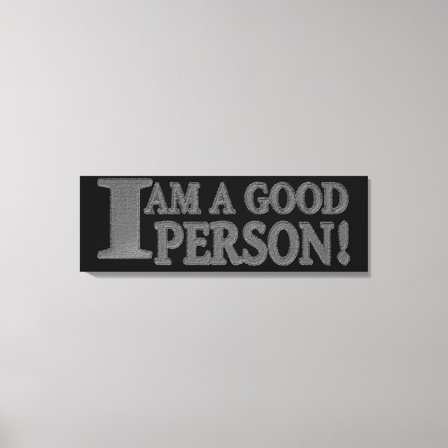Cute Expression Design "GOOD PERSON" Buy Now Canvas Print (Front)