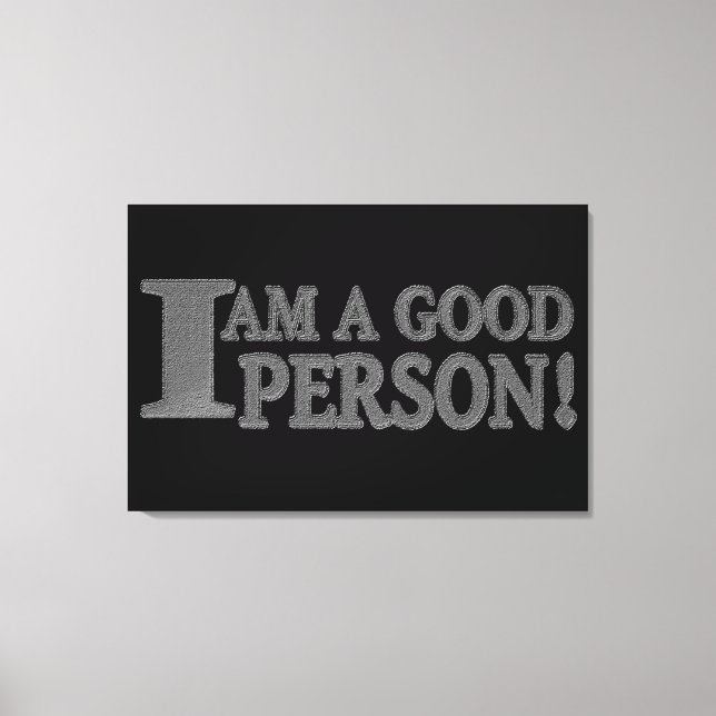 Cute Expression Design "GOOD PERSON" Buy Now Canvas Print (Front)