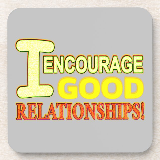 Cute Expression Design GOOD RELATIONSHIPS. Buy Now Coaster (Front)