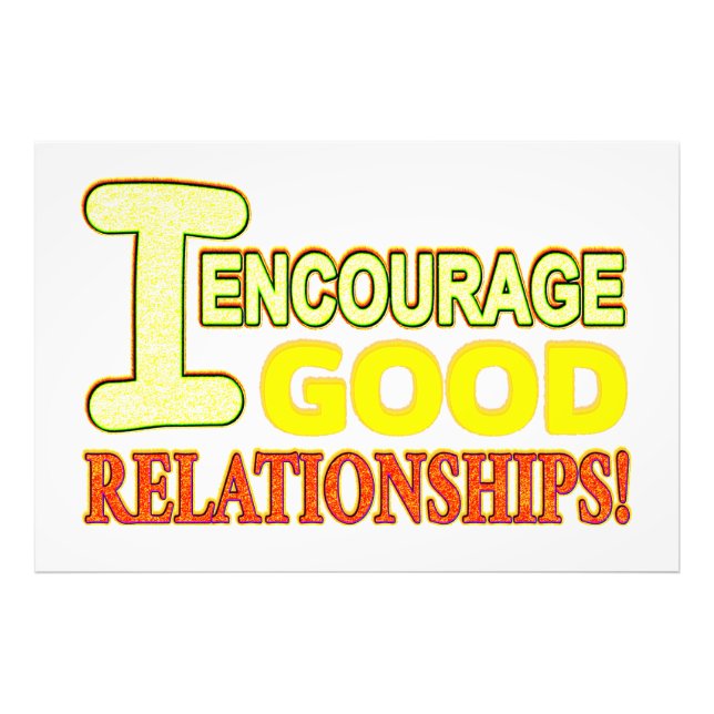 Cute Expression Design GOOD RELATIONSHIPS. Buy Now Photo Print (Front)