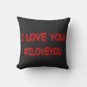 Cute Expression Design "I LOVE YOU!". Buy Now Cushion