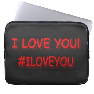 Cute Expression Design "I LOVE YOU!". Buy Now Laptop Sleeve