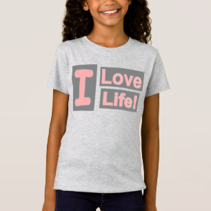 Cute Expression Design "Love Life". Buy Now T-Shirt