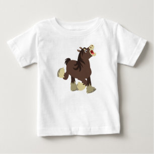 Cute Exuberant Cartoon Shire Horse Baby T-Shirt