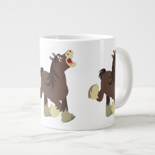 Cute Exuberant Cartoon Shire Horse Large Coffee Mug