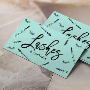Cute Eyelash Extensions Lash Makeup Artist Mint Business Card