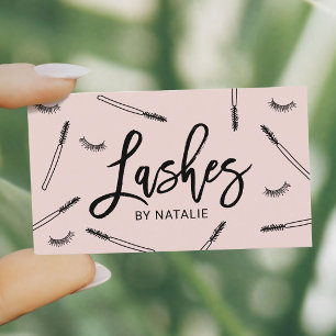 Cute Eyelash Extensions Lash Makeup Artist Pink Business Card