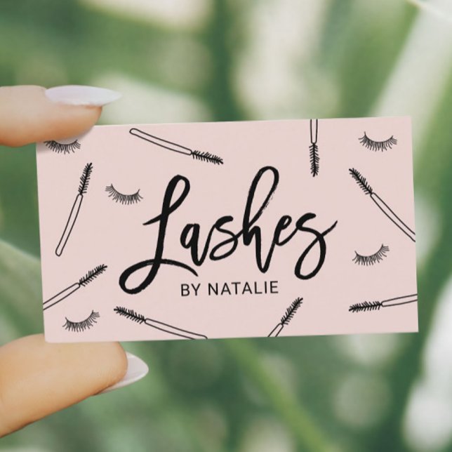 Cute Eyelash Extensions Lash Makeup Artist Pink Business Card (Creator Uploaded)