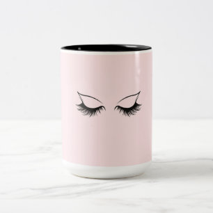 Cute Eyelashes are a Girl's Charm Two-Tone Coffee Mug