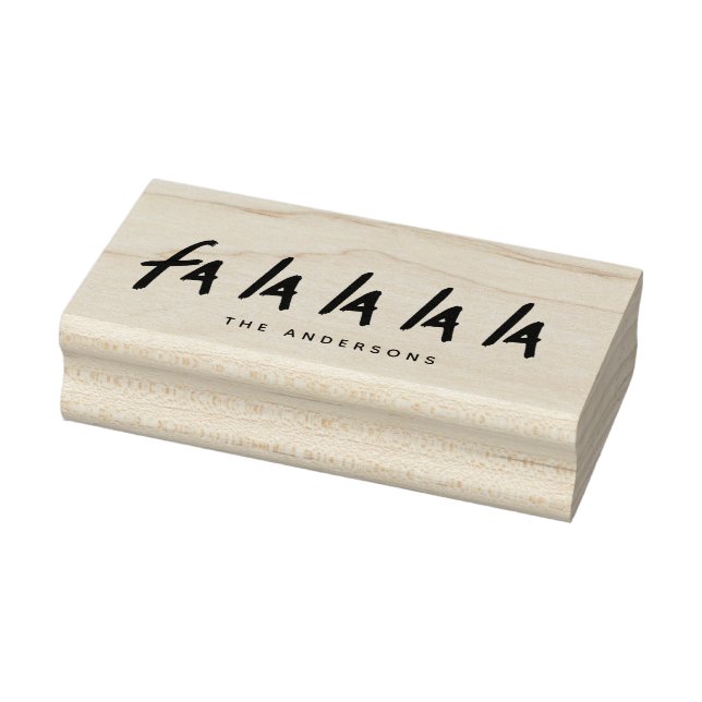 Cute Fa La La La La Greeting Personalised Holiday Rubber Stamp (Stamp)