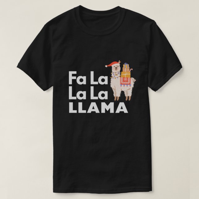 Cute FA LA LA LLAMA Christmas Shirt (Design Front)