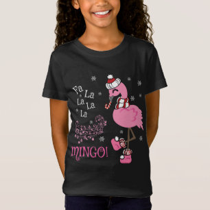 Cute Fa La La MINGO Candy Cane Christmas Flamingo T-Shirt