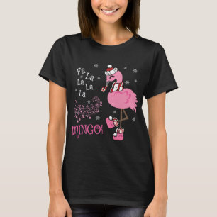 Cute Fa La La MINGO Candy Cane Christmas Flamingo T-Shirt