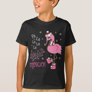 Cute Fa La La MINGO Candy Cane Christmas Flamingo T-Shirt
