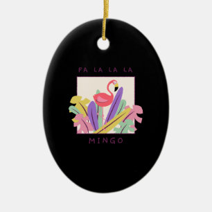 Cute Fa La La Mingo Christmas Falala Snow Flamingo Ceramic Tree Decoration