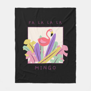 Cute Fa La La Mingo Christmas Falala Snow Flamingo Fleece Blanket