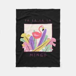 Cute Fa La La Mingo Christmas Falala Snow Flamingo Fleece Blanket