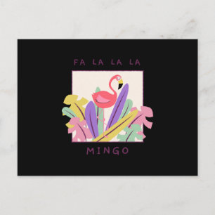 Cute Fa La La Mingo Christmas Falala Snow Flamingo Invitation Postcard