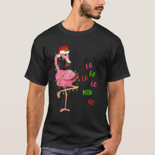 Cute Fa La La Mingo Christmas In July Pink Flaming T-Shirt